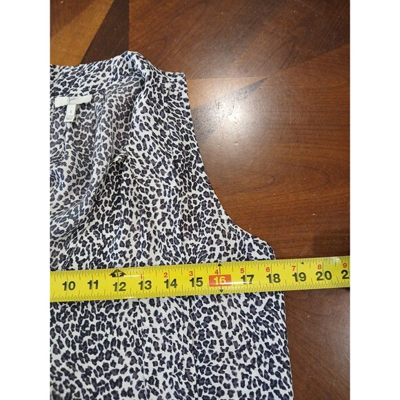 Joie Estero 100% Silk Tank Caviar Animal Print Tie Neck Size Small Top - Picture 10 of 12